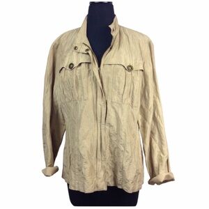 Chico’s Silk Blend Crinkle Jacket Sz 2